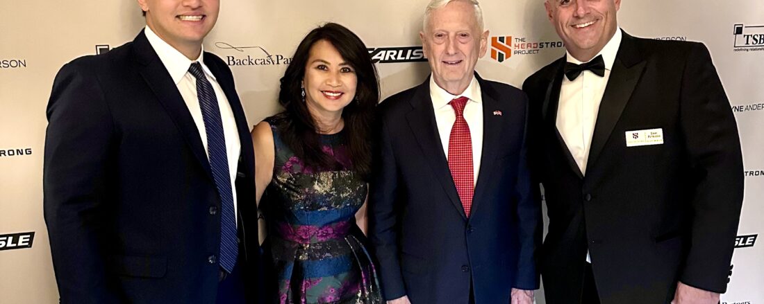 Backcast Partners’ Dave Petrucco, with his wife Wana, son William and General Jim Mattis